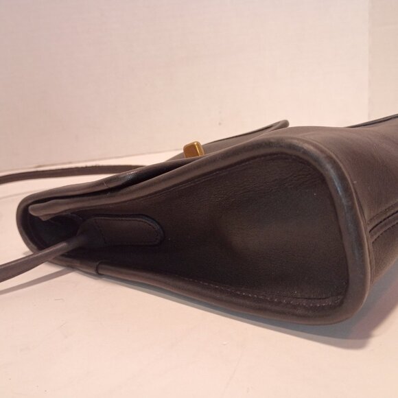 1995 COACH Scooter Bag Black Leather Compact Crossbody Swivel Clasp K5D 9893 - Picture 9 of 15